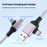 Dual input and dual output 90 degree magnetic data cable