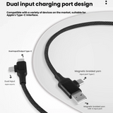 Dual input and dual output 90 degree magnetic data cable