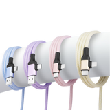 Dual input and dual output 90 degree magnetic data cable