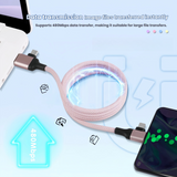 Dual input and dual output 90 degree magnetic data cable