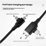 Dual input and dual output 90 degree magnetic data cable